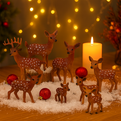 Weihnachtstischdeko PVC Santa Rentier Figuren Set