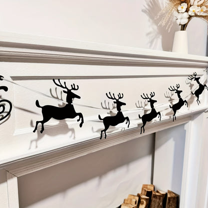 Weihnachtstischdeko Rentiergirlande Filz Santa Schlitten