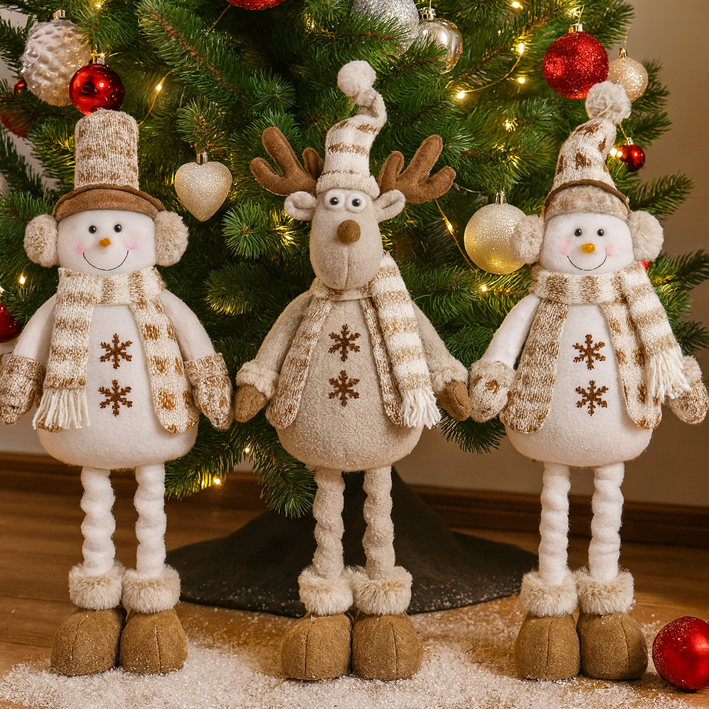 Weihnachtstischdeko Santa Rentier Figuren Schneemann Deko Set