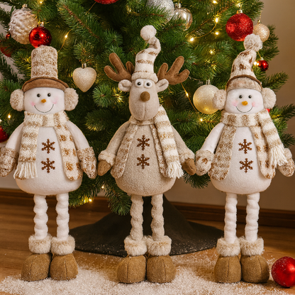 Weihnachtstischdeko Santa Rentier Figuren Schneemann Deko Set