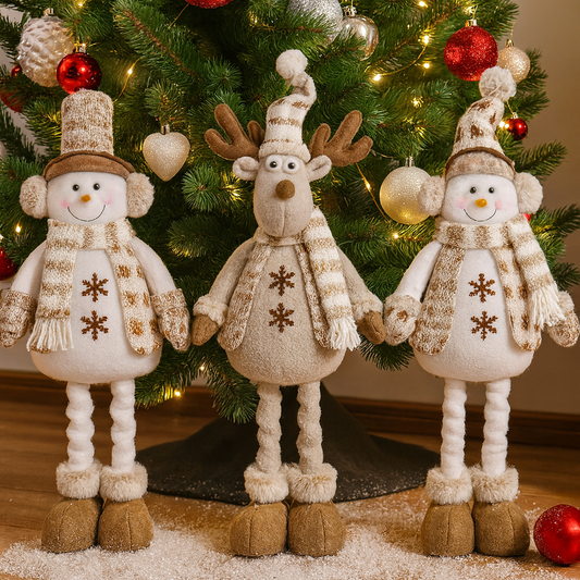 Weihnachtstischdeko Santa Rentier Figuren Schneemann Deko Set