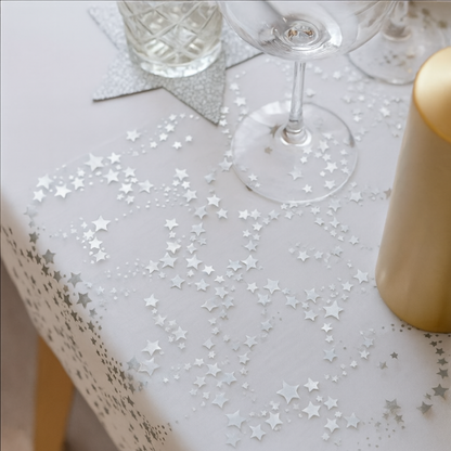 Weihnachtstischdeko Tischläufer Leinen Sterne Elegante Festlich