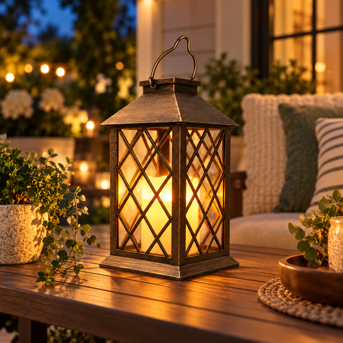Wetterfeste LED Gartenlaterne Hängende Gartenlaterne Solar