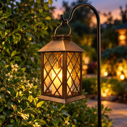 Wetterfeste LED Gartenlaterne Hängende Gartenlaterne Solar