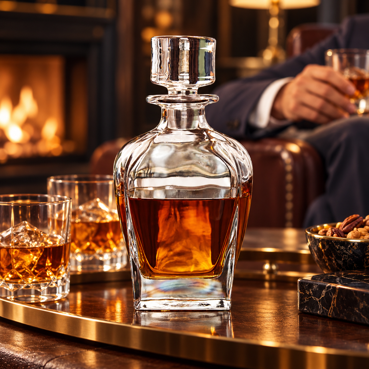 Whiskey Dekanter Set Bourbon Glas Karaffe Geschenk