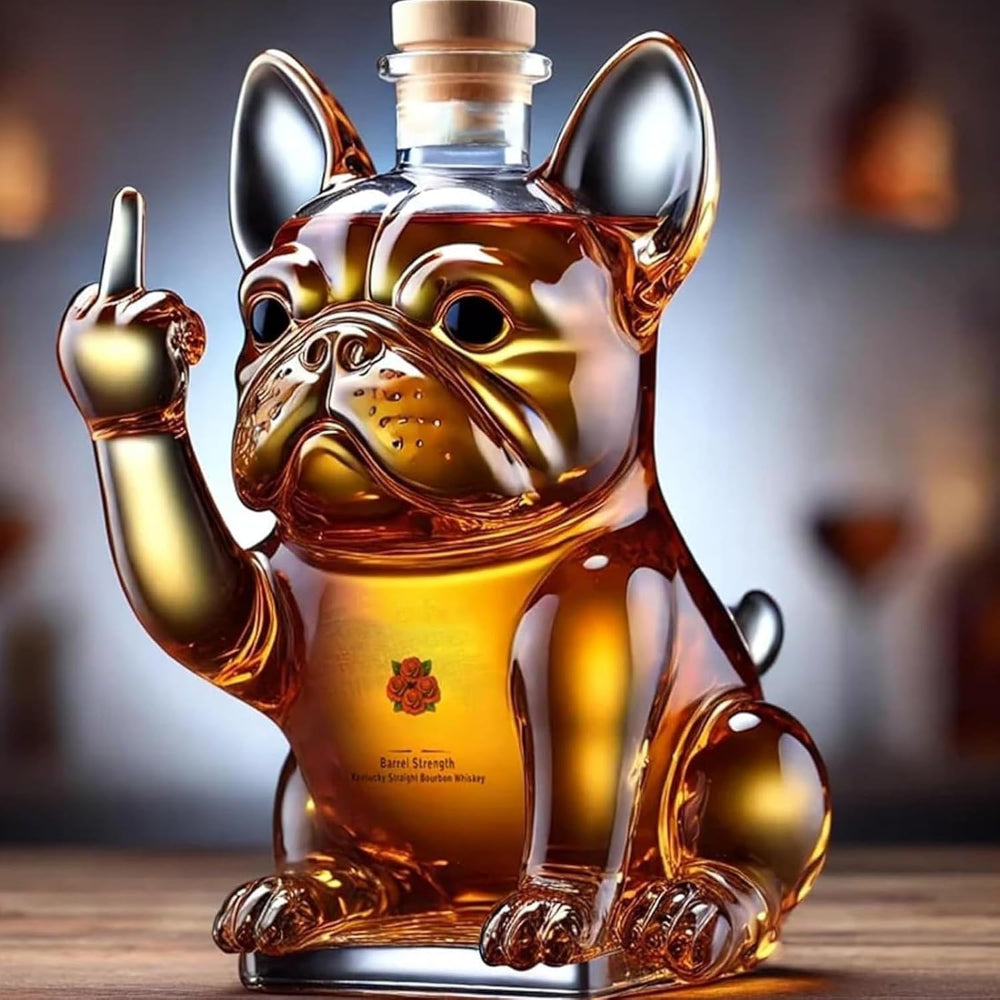 Whiskey Carafe Bulldog Glass Bar Decoration