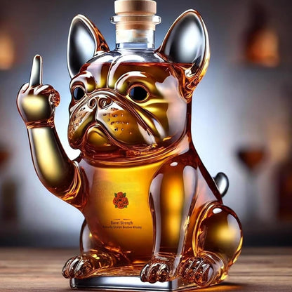 Whiskey Carafe Bulldog Glass Bar Decoration