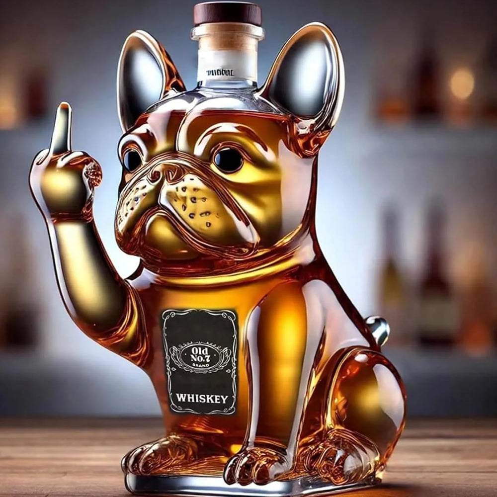 Whiskey Carafe Bulldog Glass Bar Decoration