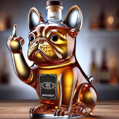 Whiskey Carafe Bulldog Glass Bar Decoration