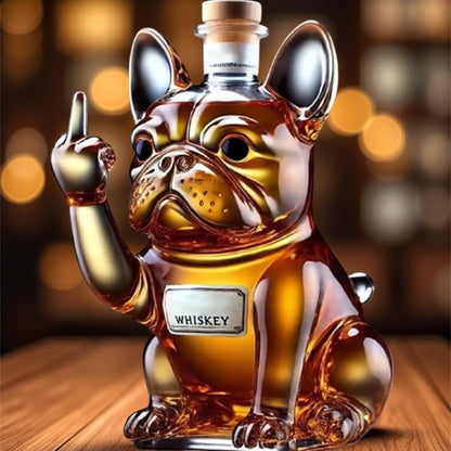 Whiskey Carafe Bulldog Glass Bar Decoration