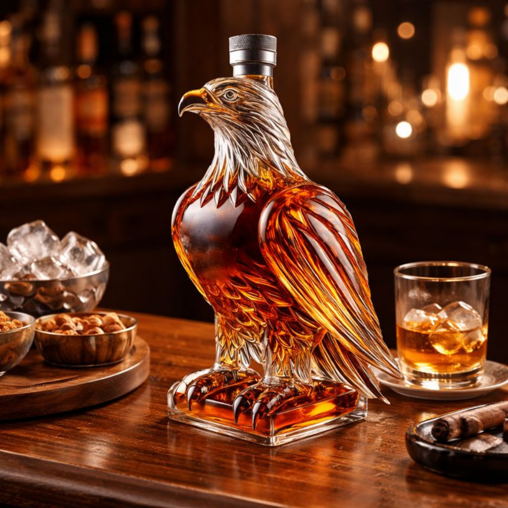 Whiskey Decanter Eagle Glass Decorative Spirits Bottle