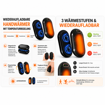 Wiederaufladbare Handwärmer Temperaturregelung
