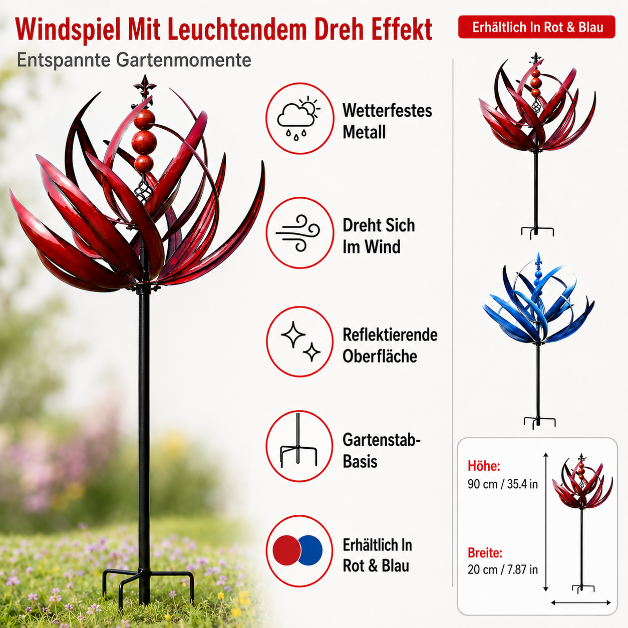 Windspiel Mit Leuchtendem Dreh Effekt Entspannte Gartenmomente
