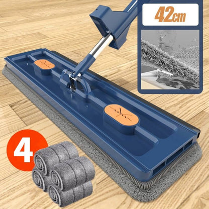 Flat Mop Microfiber Floor Cleaner Telescopic Handle