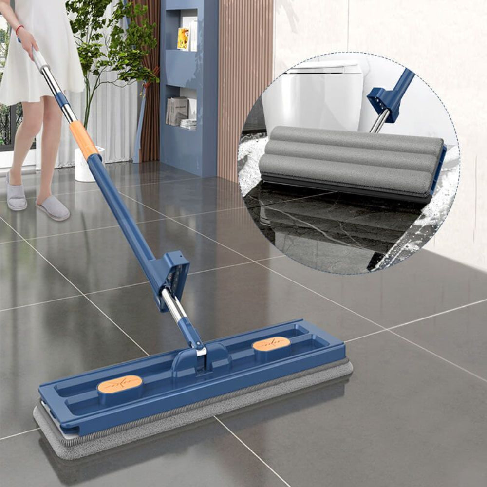 Flat Mop Microfiber Floor Cleaner Telescopic Handle
