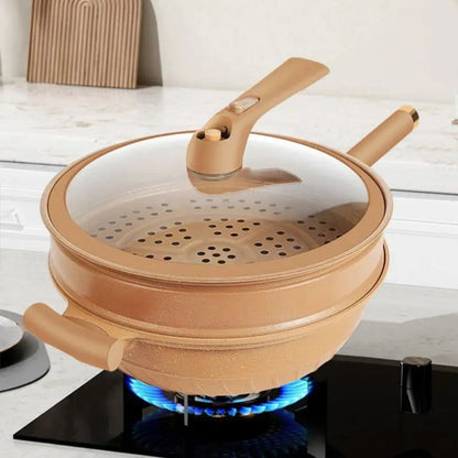 Wok Cookware Nonstick Quick-Cooking Pan Healthy Cooking