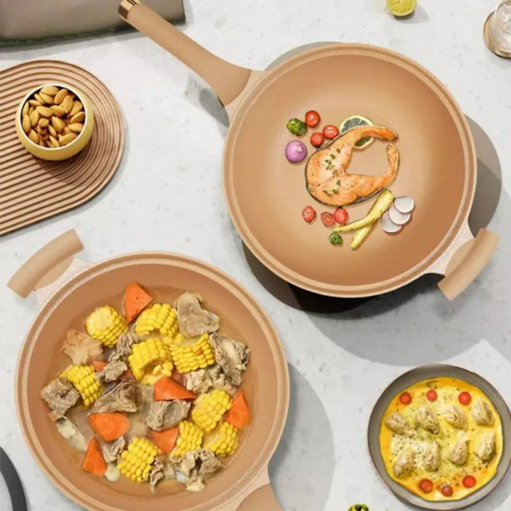 Wok Cookware Nonstick Quick-Cooking Pan Healthy Cooking