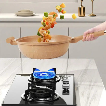 Wok Cookware Nonstick Quick-Cooking Pan Healthy Cooking