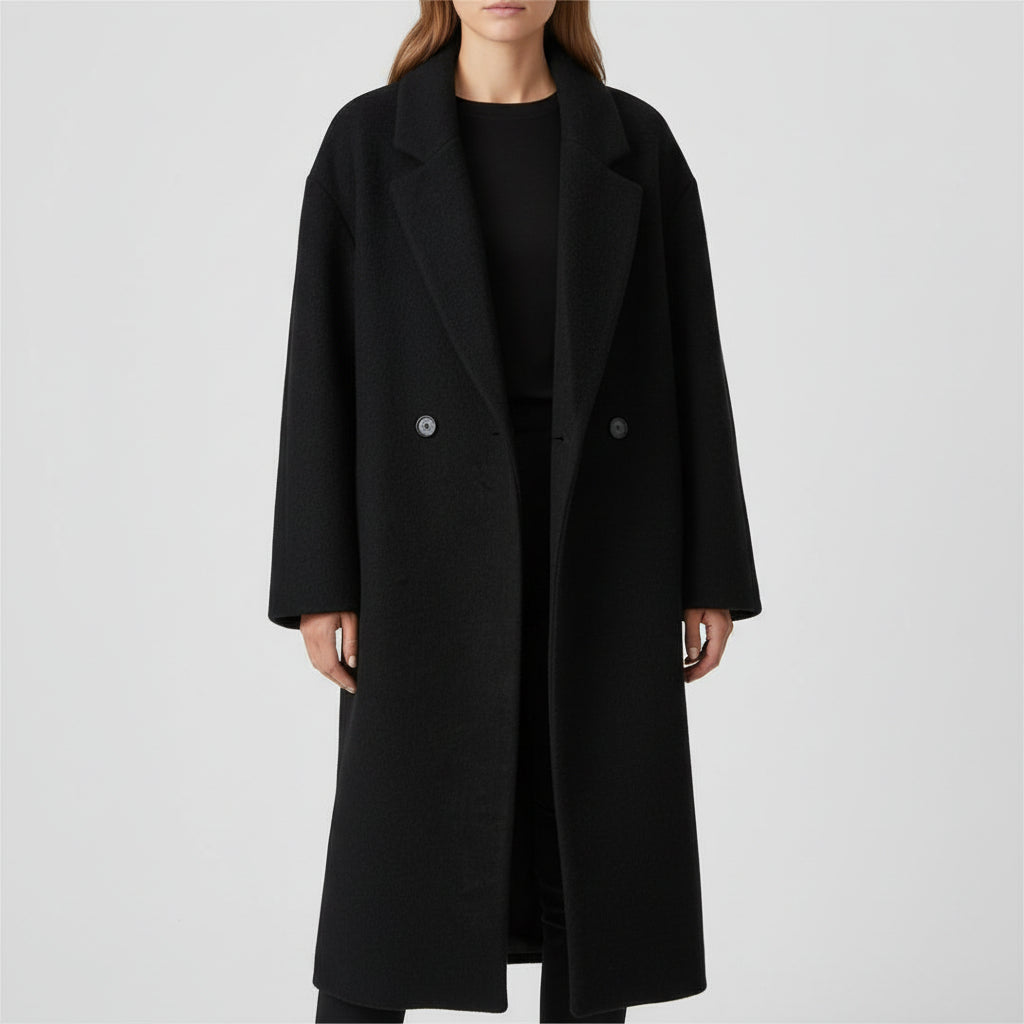 Cappotto Donna Doppio Bottone Rever Classico Tasche