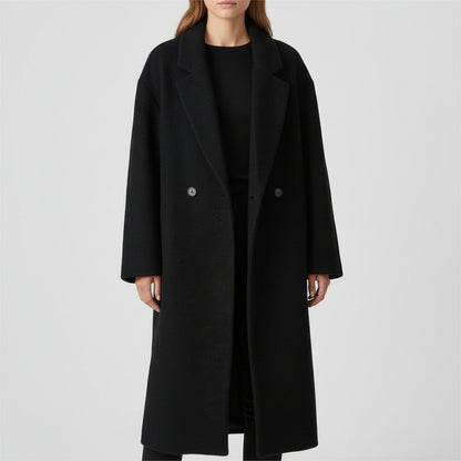 Cappotto Donna Doppio Bottone Rever Classico Tasche