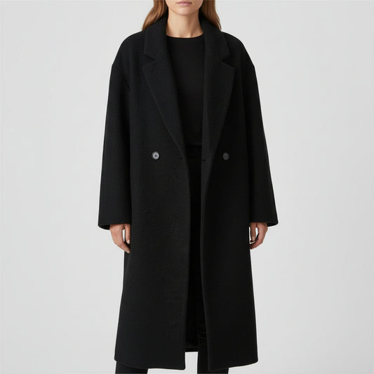Women's Coat Double Button Classic Lapel Pockets