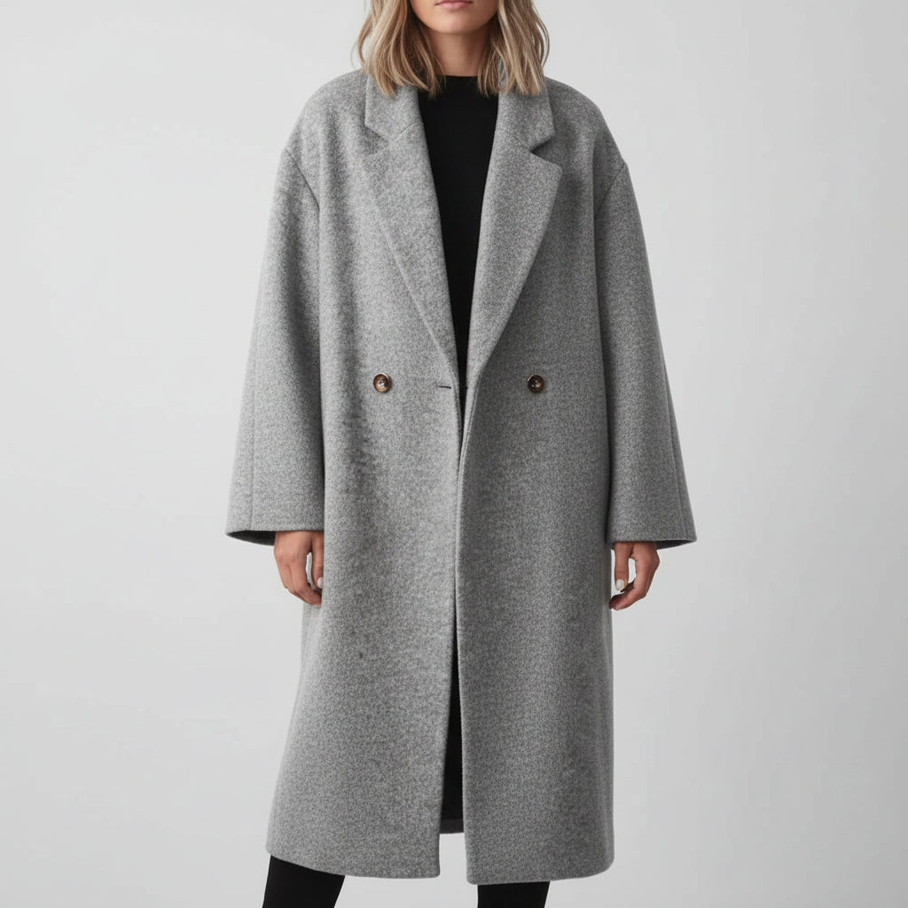 Cappotto Donna Doppio Bottone Rever Classico Tasche