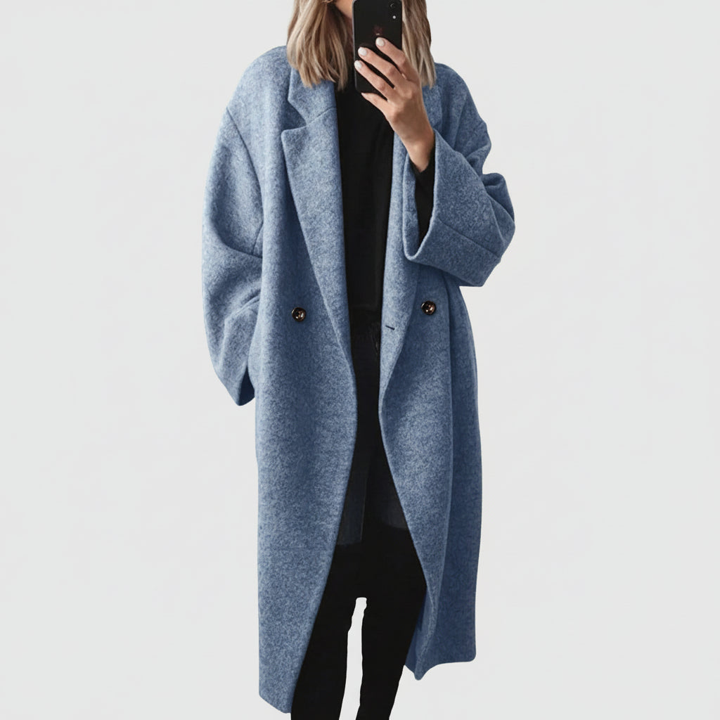Cappotto Donna Doppio Bottone Rever Classico Tasche