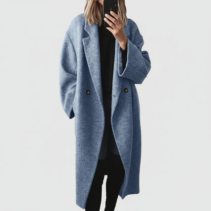 Cappotto Donna Doppio Bottone Rever Classico Tasche