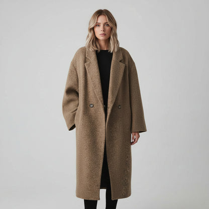 Cappotto Donna Doppio Bottone Rever Classico Tasche