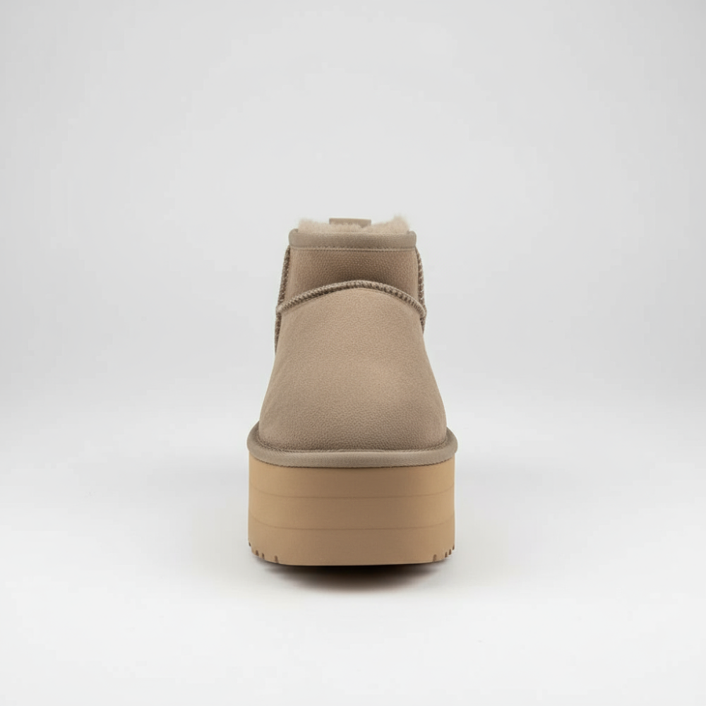 Women's Platform Mini Ankle Boots - Lined Winter Flat