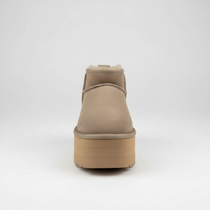 Women's Platform Mini Ankle Boots - Lined Winter Flat