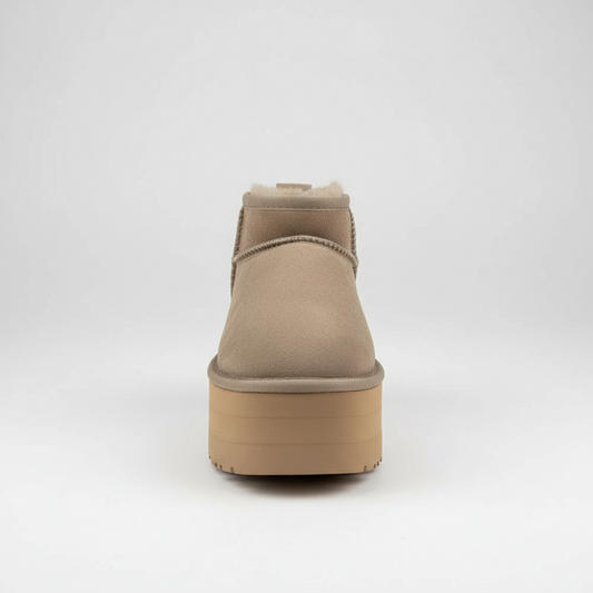 Damen Platform Mini Ankle Boots - Gefüttert Winter Flach