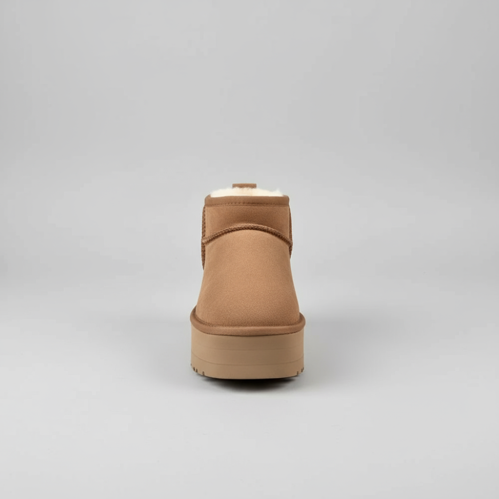 Women's Platform Mini Ankle Boots - Lined Winter Flat