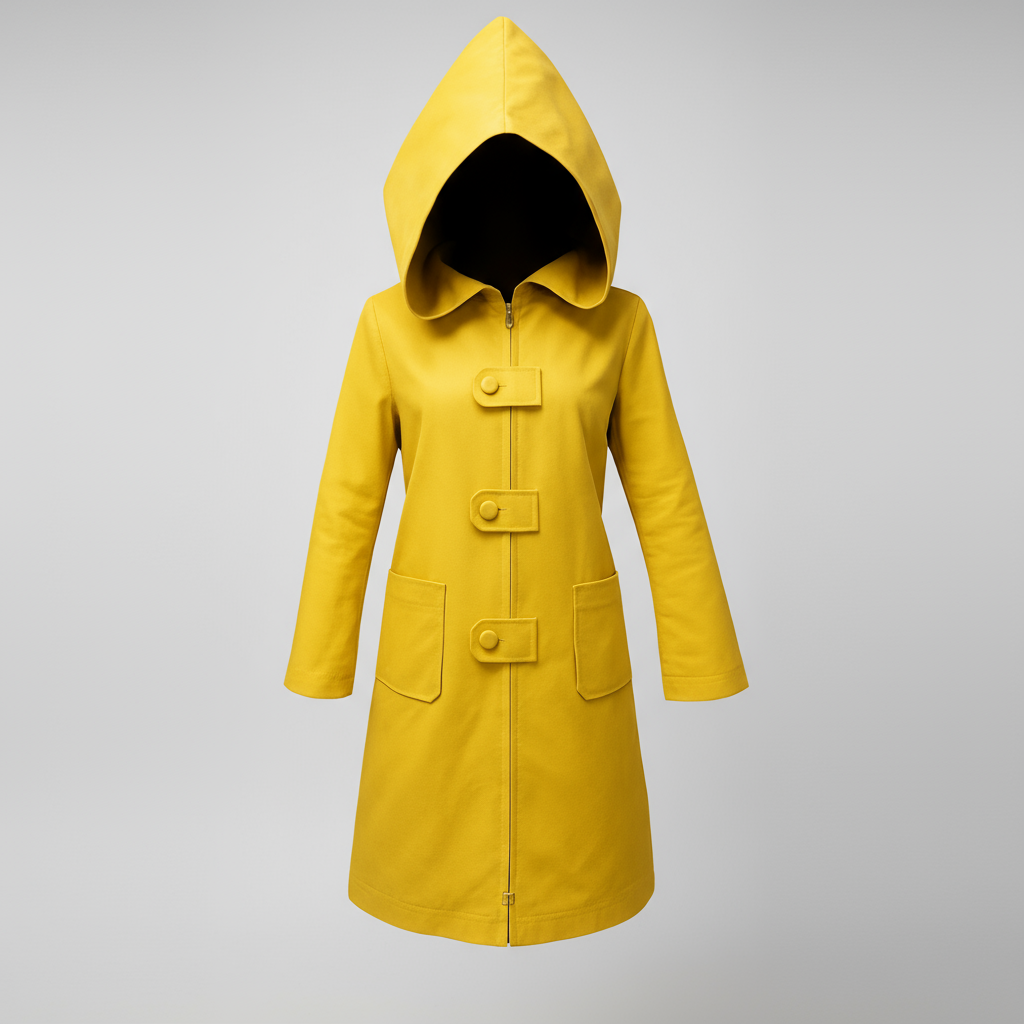 Costume Halloween manteau jaune à capuche cosplay enfants et adultes