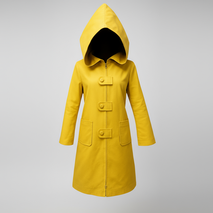 Costume Halloween manteau jaune à capuche cosplay enfants et adultes