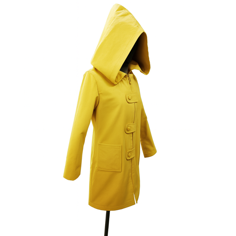 Costume Halloween manteau jaune à capuche cosplay enfants et adultes