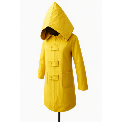 Costume Halloween manteau jaune à capuche cosplay enfants et adultes
