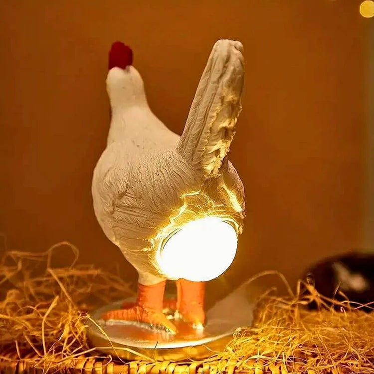 Tischlampe Huhn Dekofigur LED Nachtlicht