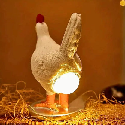 Tischlampe Huhn Dekofigur LED Nachtlicht