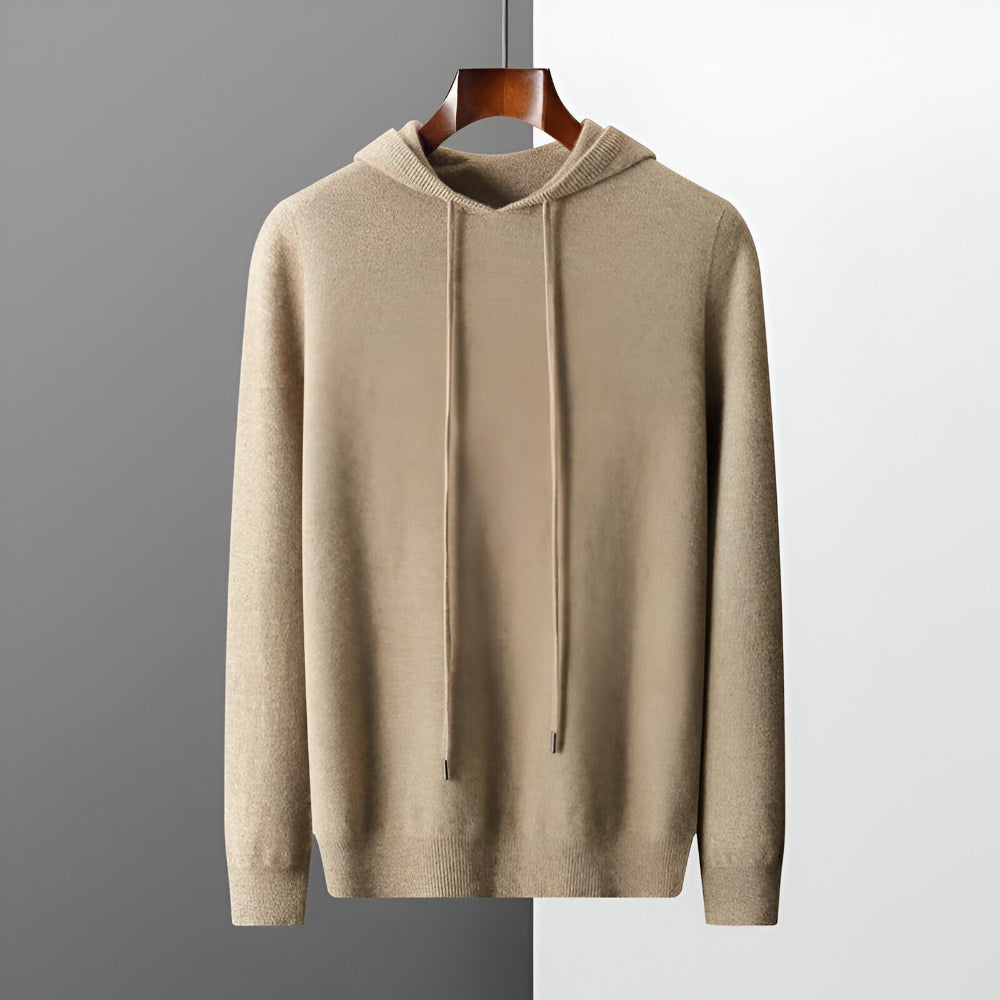 Herren Merino Wolle Strick Hoodie Pullover