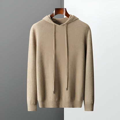 Herren Merino Wolle Strick Hoodie Pullover