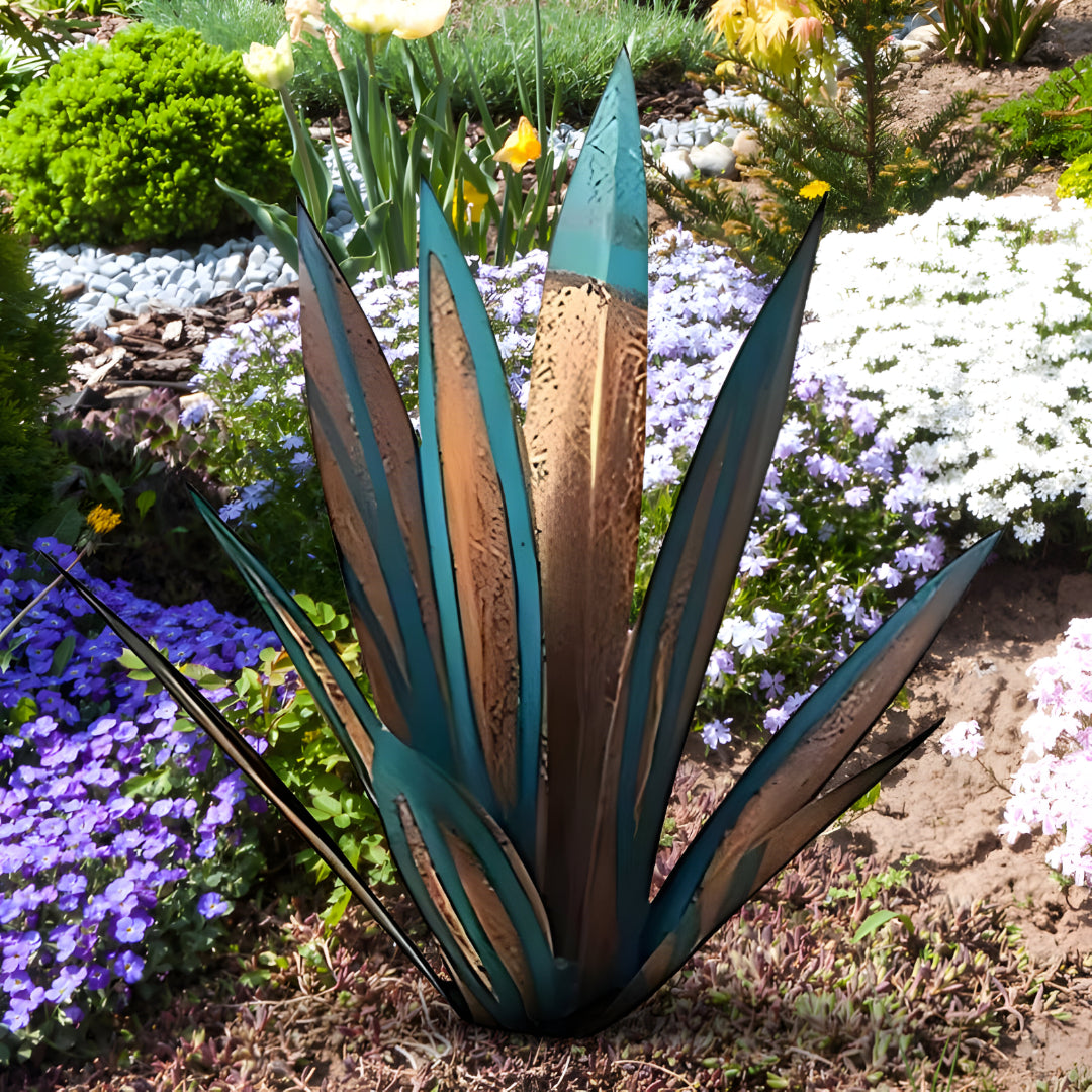 Metall Deko Agave Pflanze Garten Skulptur