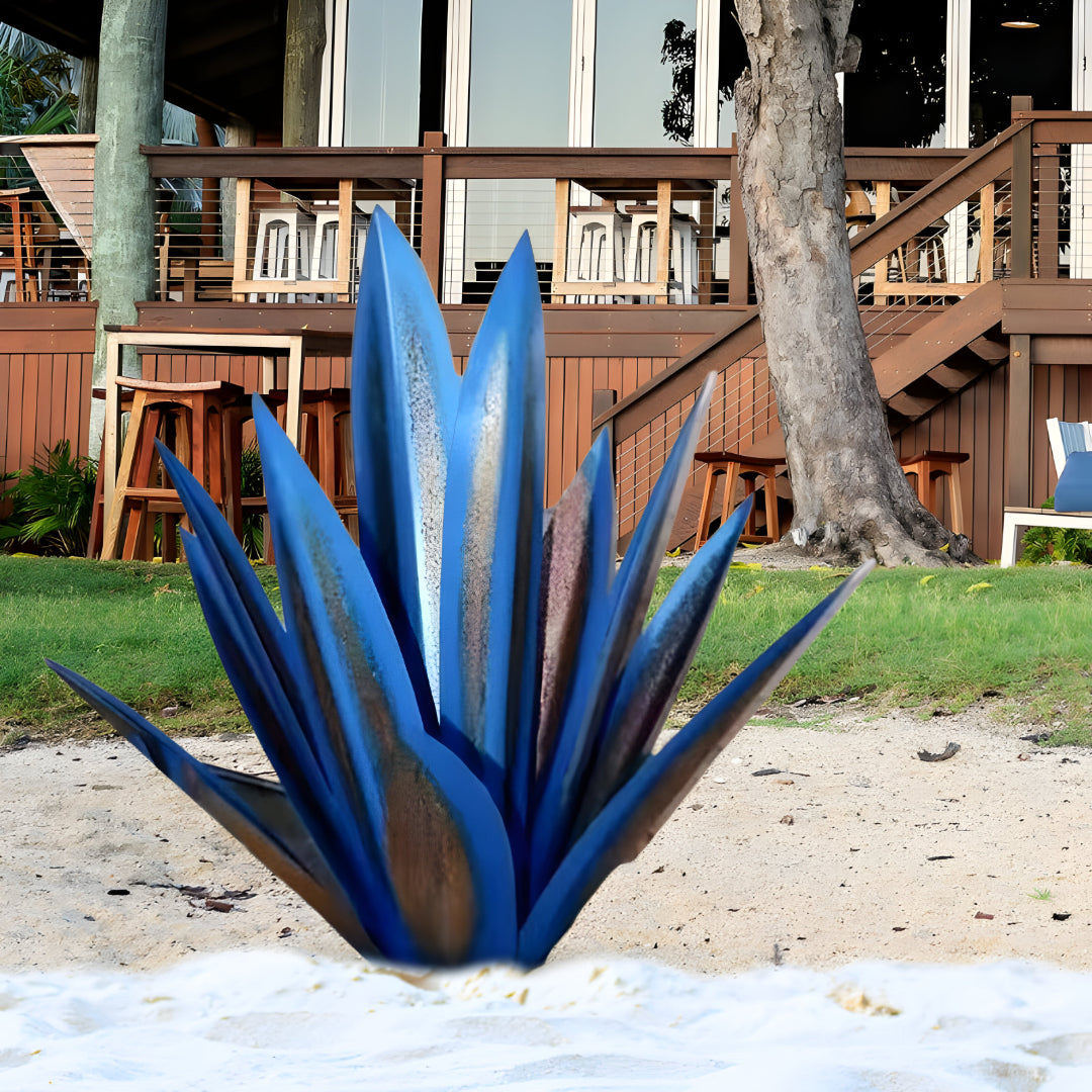 Metall Deko Agave Pflanze Garten Skulptur