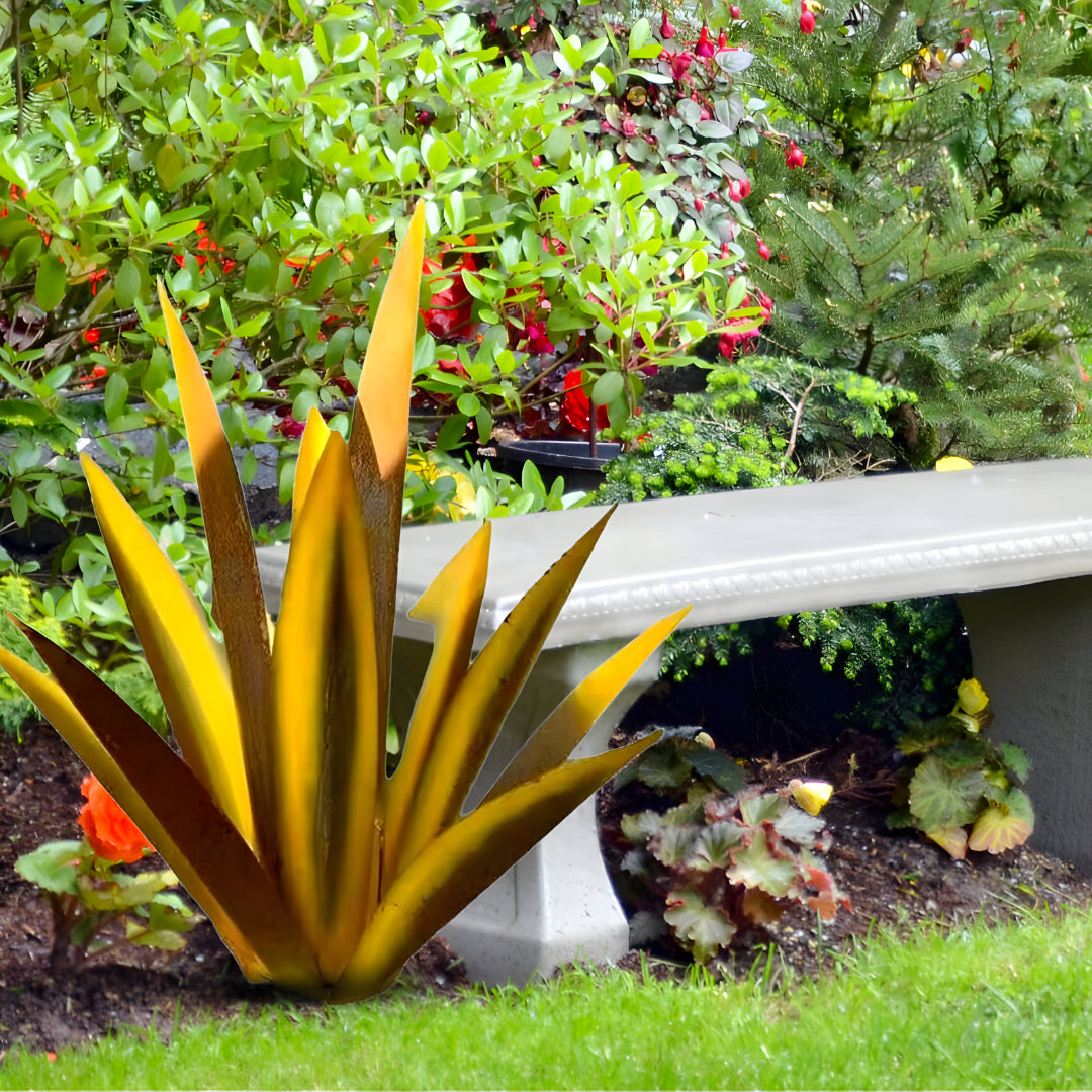 Metall Deko Agave Pflanze Garten Skulptur