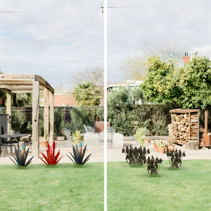 Metall Deko Agave Pflanze Garten Skulptur