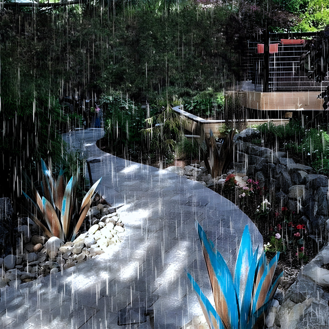 Metall Deko Agave Pflanze Garten Skulptur