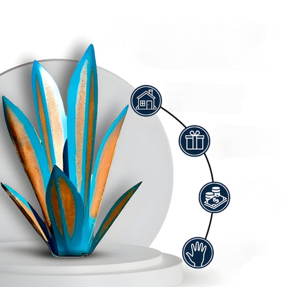 Metall Deko Agave Pflanze Garten Skulptur