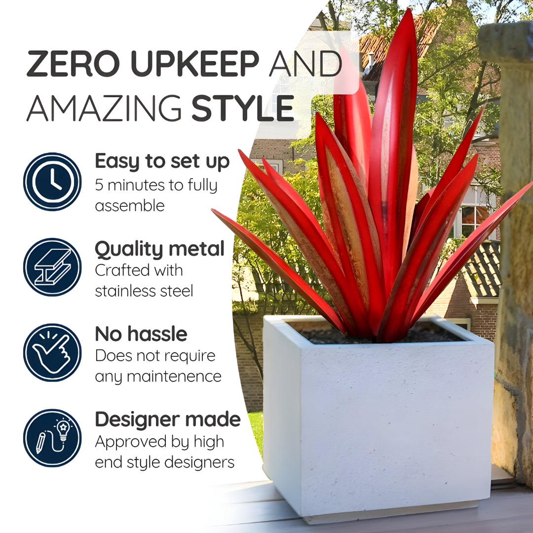 Metall Deko Agave Pflanze Garten Skulptur