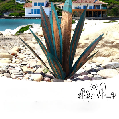 Metall Deko Agave Pflanze Garten Skulptur