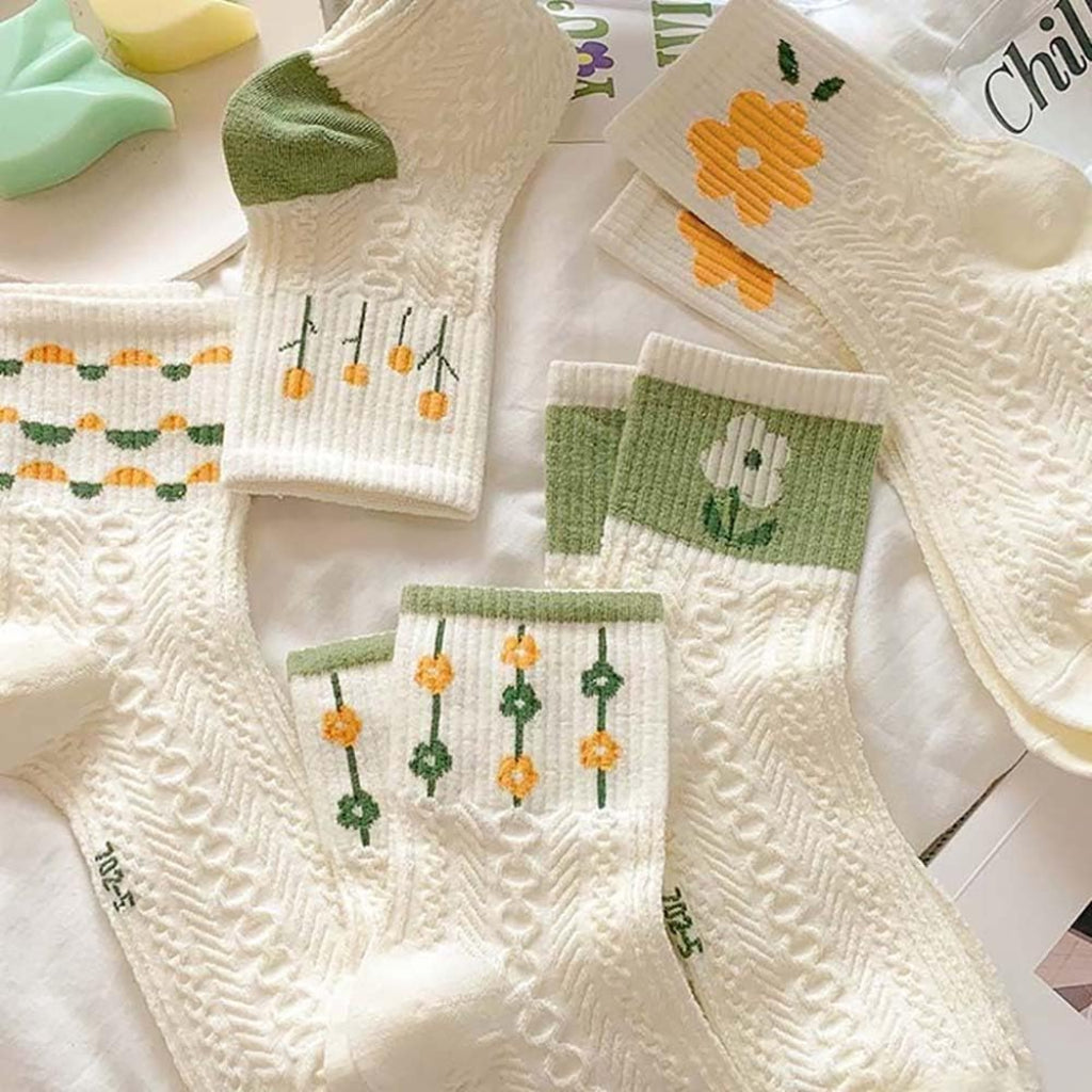 Chaussettes courtes femme design tricot coton respirantes